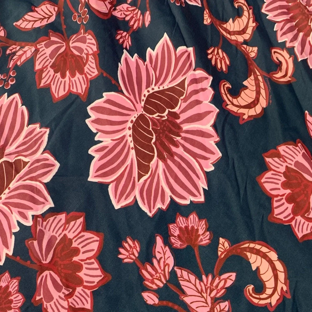 Farm Rio size medium new Blue flower delicacy Paisley slip dress floral pink - Picture 5 of 12